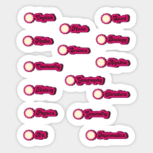 SCHOOL SUBJECT LABELS Sticker